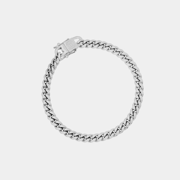 (6mm) Miami Cuban Link Bracelet - White Gold