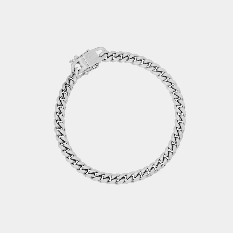 (6mm) Miami Cuban Link Bracelet - White Gold