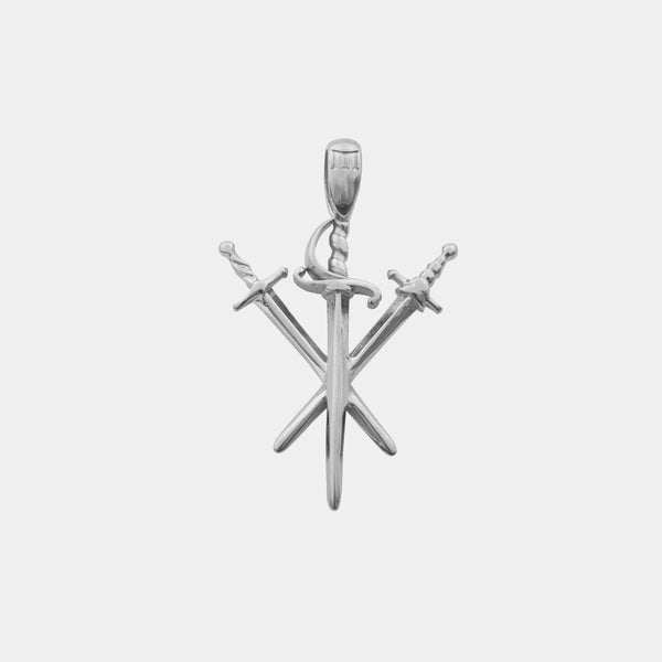 Triad Sword Pendant - White Gold - Marcozo