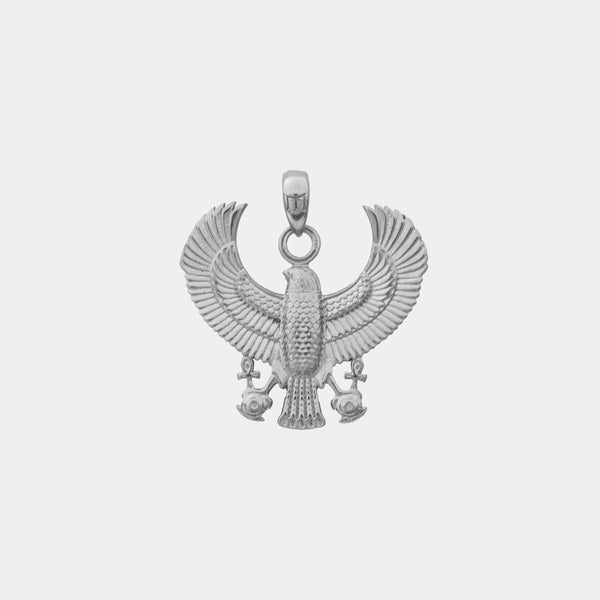 Horus Bird Pendant - White Gold