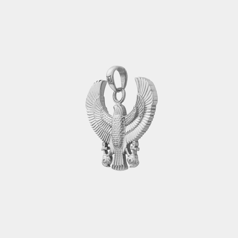 Horus Bird Pendant - White Gold