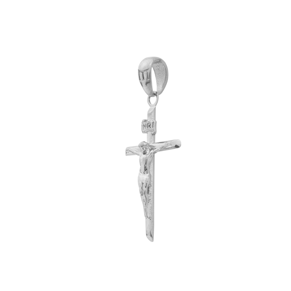 Classic Crucifix Pendant - White Gold - Marcozo