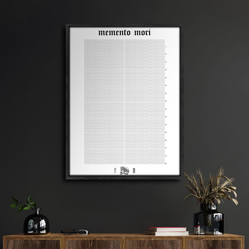 Memento Mori Life Calendar Canvas - White