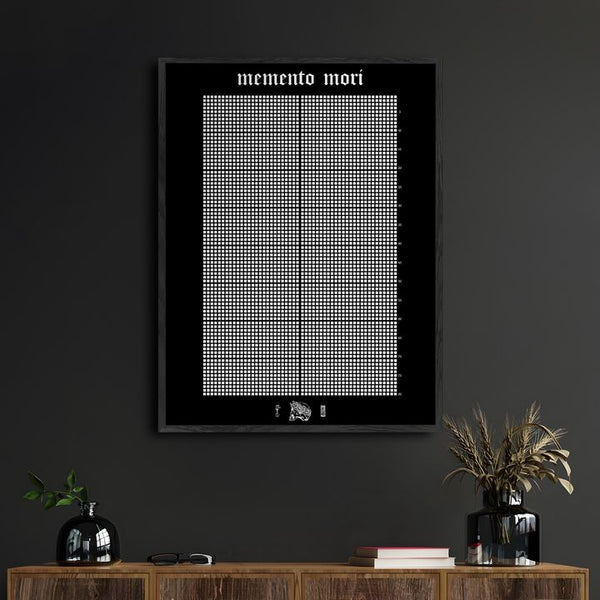 Memento Mori Life Calendar Canvas - Black