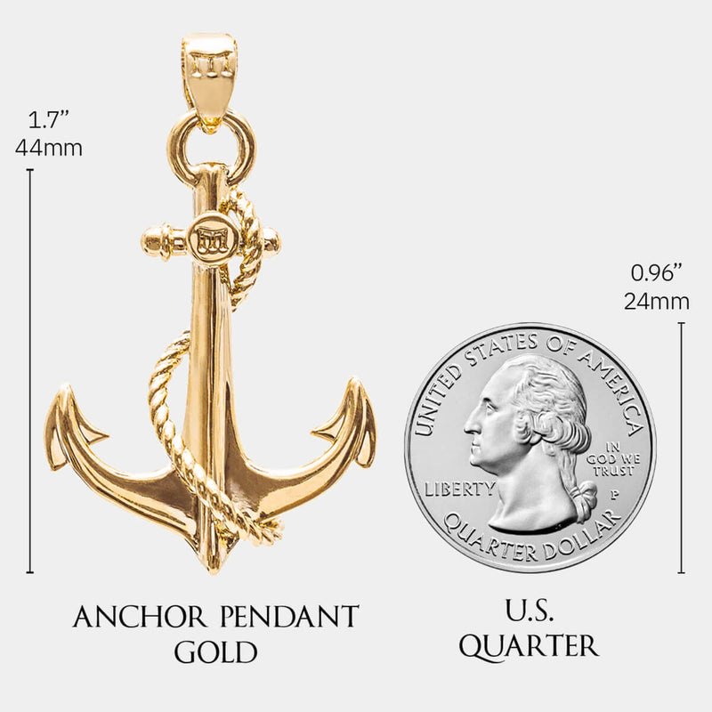Anchor Pendant - Gold - Marcozo