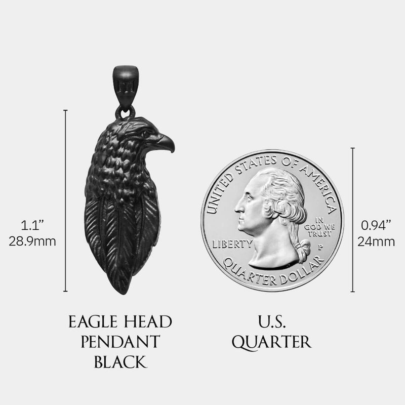 Eagle Head Pendant - Black - Marcozo