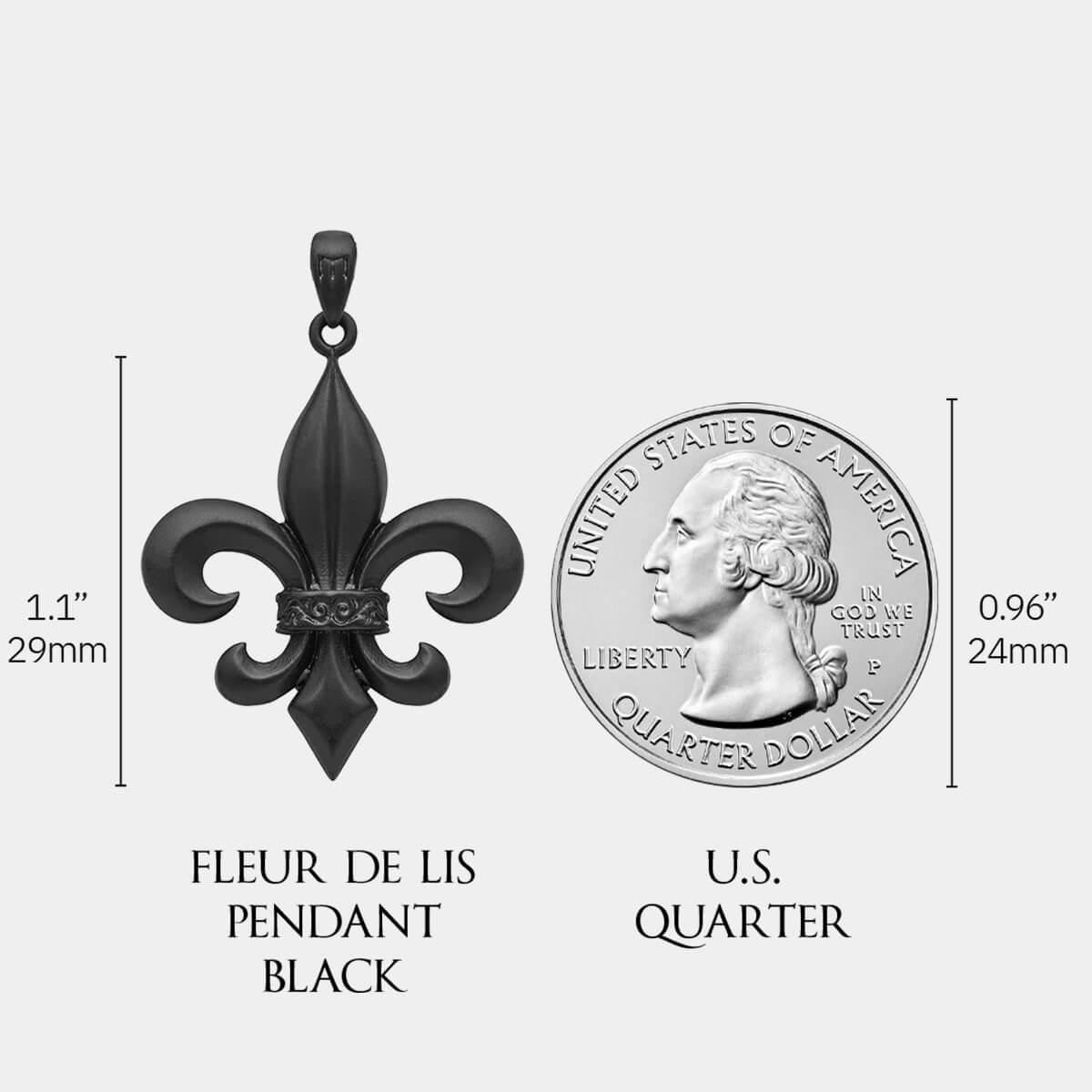 Shops Sterling Silver Black Opaque & Diamond Fleur De Lis Pendant