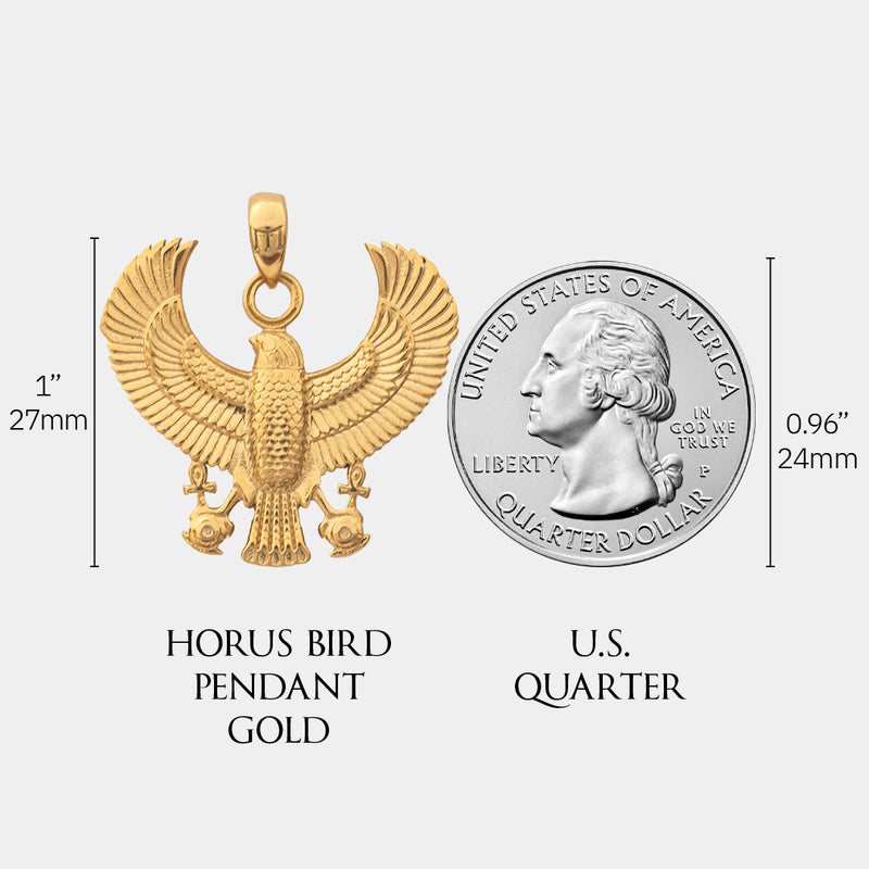 Horus Bird Pendant - Gold