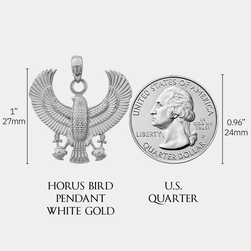 Horus Bird Pendant - White Gold