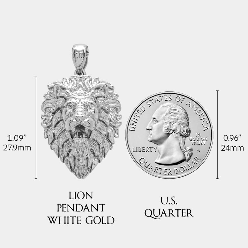 Lion Pendant - White Gold - Marcozo