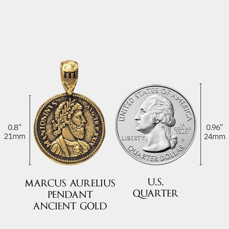 Marcus Aurelius Pendant - Ancient Gold - Marcozo