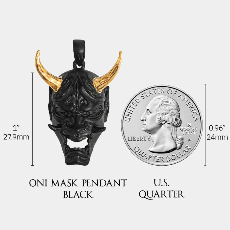 Oni Mask Pendant - Black - Marcozo