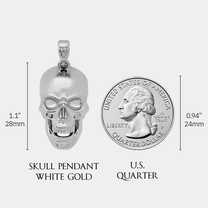 Skull Pendant - White Gold - Marcozo