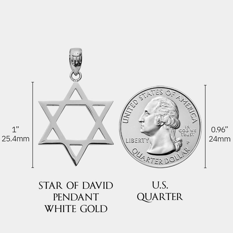 Star of David Pendant - White Gold - Marcozo