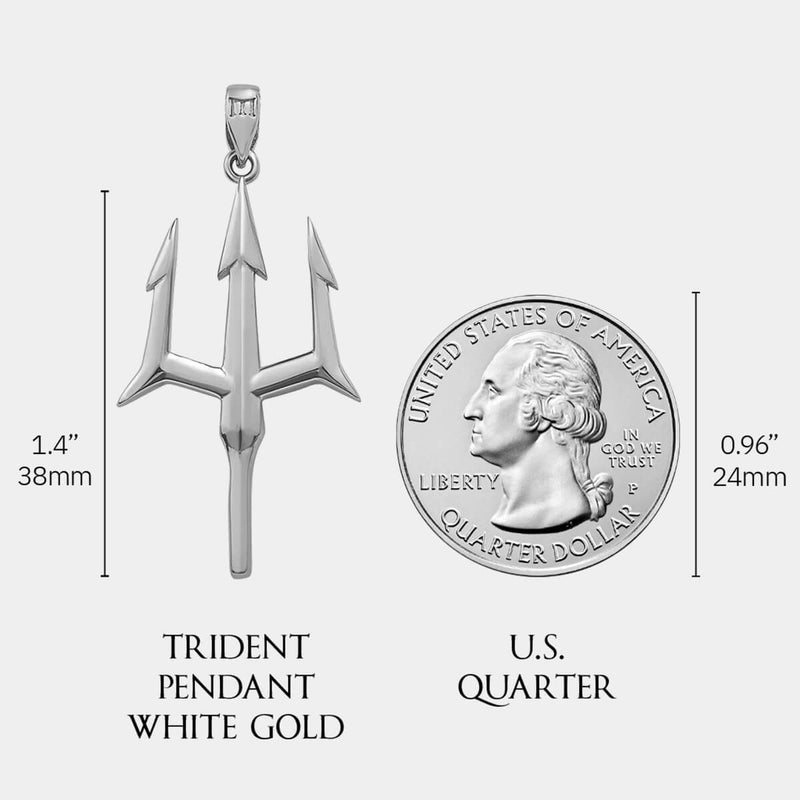 Trident Pendant - White Gold - Marcozo