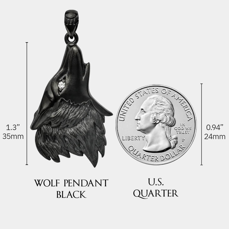 Wolf Pendant - Black - Marcozo