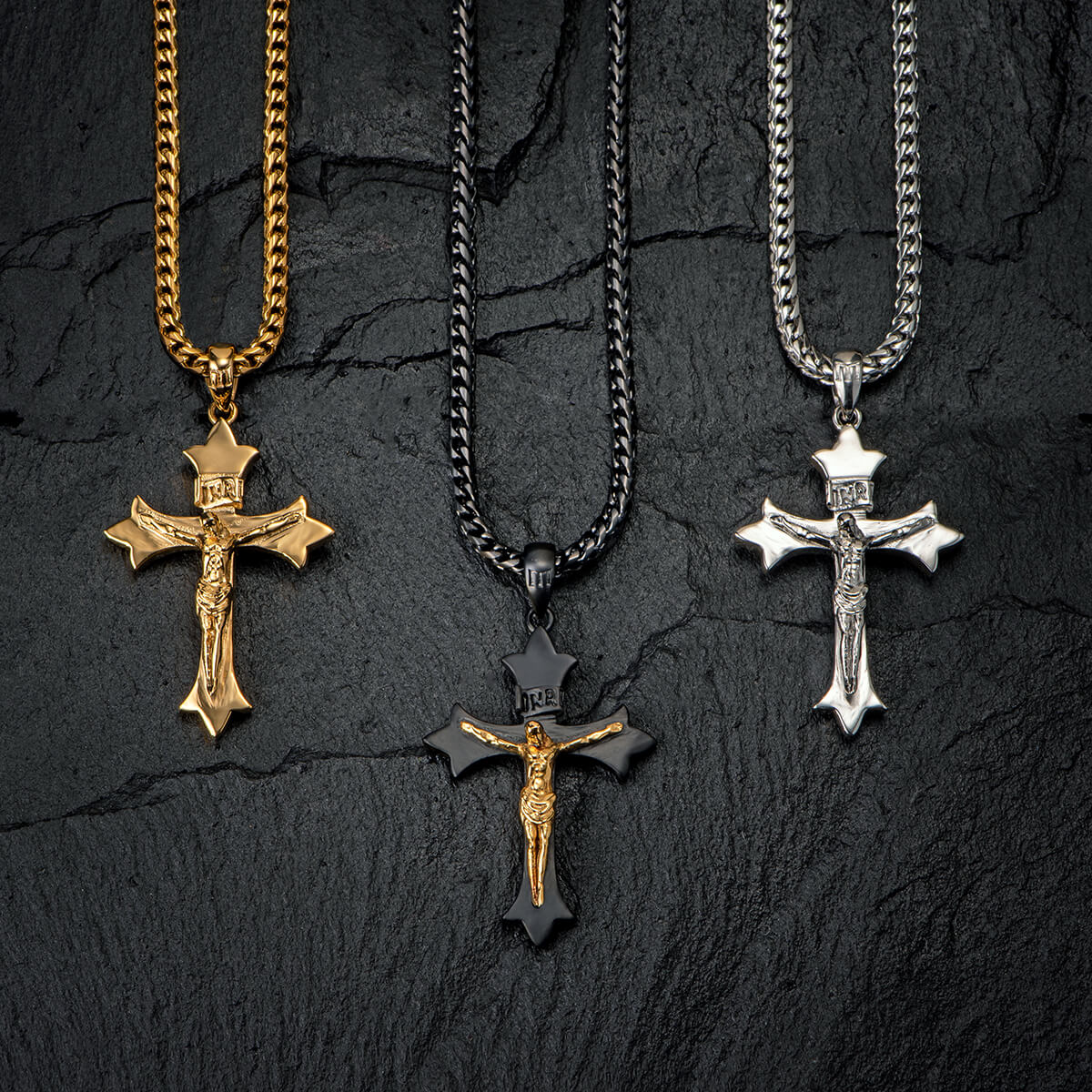 Medieval Cross Pendant - Black | Marcozo